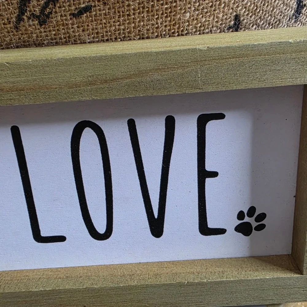 Hobby Lobby Love Paw Print Wood Box Sign Wall Decor 1872894